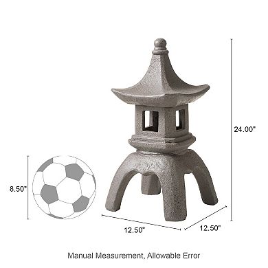 Glitzhome 24"H MGO Faux Concrete Pagoda Garden Statue