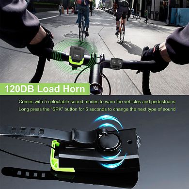 20000LM Bike Light Set USB Rechargeable Headlights w/120dB Horn, IPX5 Waterproof