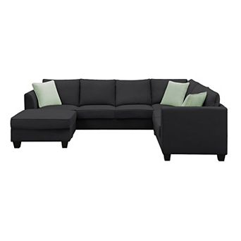 7 Seats Modular Sectional Sofa with Ottoman and with 3 Pillows