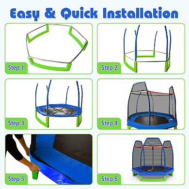 7-Foot Blue Kids Bounce Jumper Trampoline