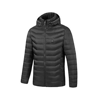 Lightweight Heated Jacket with 8 Heating Zones, 3-Level Heat & Detachable Hood Electric Coat