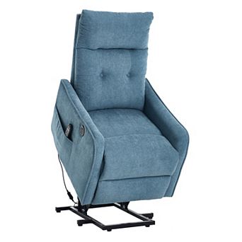 Chenille Power Lift Recliner with Massage USB Charging Heavy Duty Mechanism