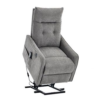 Chenille Power Lift Recliner with Massage USB Charging Heavy Duty Mechanism