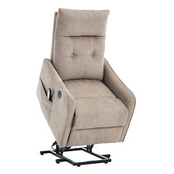Chenille Power Lift Recliner with Massage USB Charging Heavy Duty Mechanism
