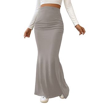 Women's Elegant Mermaid Maxi Skirt Knit Pleated Design Versatile Commute Party Versatile Wear