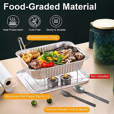 36-Piece Disposable Chafing Dish Buffet Set with Covers & Utensils for Parties