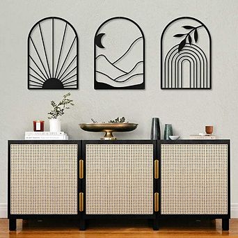 Bohemian Black Line Metal Wall Art