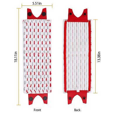 2-Pack Fiber Floor Mop Pads for Vileda Ultra Max, Washable Replacement Heads for Wet & Dry Floor Cle