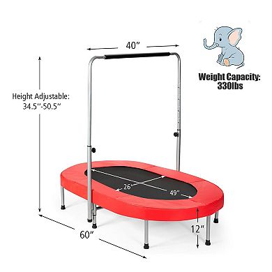 Red 2-Person Foldable Kids Mini Rebounder Trampoline