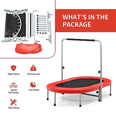 Red 2-Person Foldable Kids Mini Rebounder Trampoline