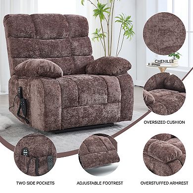 Dual Motor Lift Recliner with Heat Massage Infinite Position 350LB Capacity Power Remote