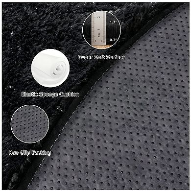 Blush Shag Area Rug, Ultra Soft 1.7" Thick, Non-Slip Plush Carpet for Bedroom, Modern Home Decor