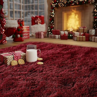 Blush Shag Area Rug, Ultra Soft 1.7" Thick, Non-Slip Plush Carpet for Bedroom, Modern Home Decor