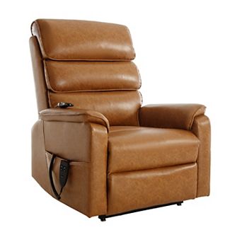 Dual Motor Power Lift Recliner with Remote Heat Massage, Heavy Duty Mechanism & Faux Leather