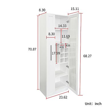 Farmhous Multi-functional Cabinet with storage shelf