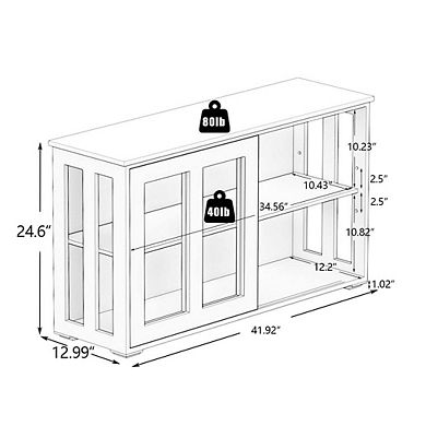 Kitchen Storage Cabinet with Glass Door