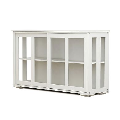 Kitchen Storage Cabinet with Glass Door