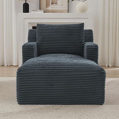 65'' Chaise Lounge Chair,Corduroy Cloud Couch,Oversized Sofa Bed for Living Room, No Assembly
