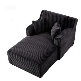 65'' Chaise Lounge Chair,Corduroy Cloud Couch,Oversized Sofa Bed for Living Room, No Assembly