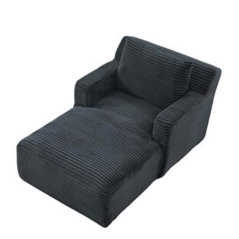 65'' Chaise Lounge Chair,Corduroy Cloud Couch,Oversized Sofa Bed for Living Room, No Assembly