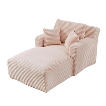 65'' Chaise Lounge Chair,Corduroy Cloud Couch,Oversized Sofa Bed for Living Room, No Assembly