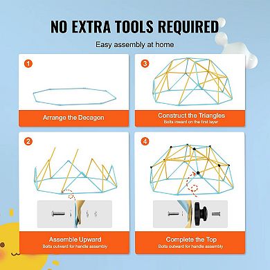 8FT Kids Climbing Dome with Slide for Indoor Outdoor Play