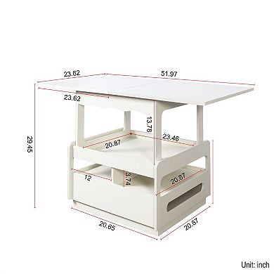White Coffee Tables with Storage Cabinet
