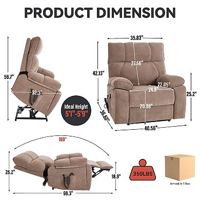 Large Electric Power Lift Recliners with Power-Remote