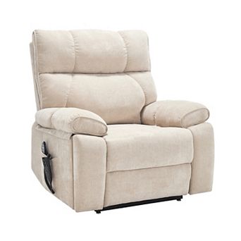 Heat Massage Dual Motor 350LB Power Lift Recliner Infinite Position Hidden Cup Holders Remote