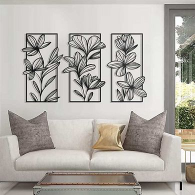 Modern Abstract Metal Floral Wall Decor