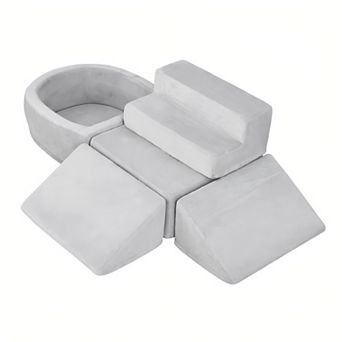 Foam Climbing Blocks 5 pc Set with Ball Pit Baby Indoor Playset