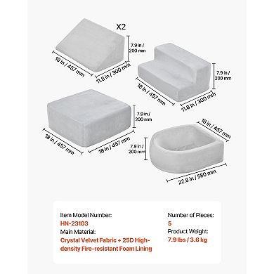 Foam Climbing Blocks 5-Piece Set with Ball Pit Baby Indoor Playset