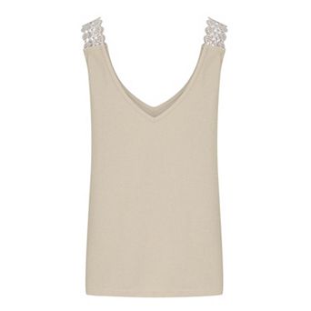 Women's Waffle-Knit Sleeveless Tank Top V-Neck Blouse Casual Loose-Fit Summer Shirt