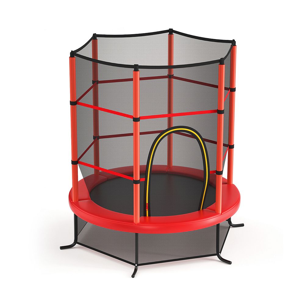 55 Inch Kids Trampoline With Safety Net Indoor Outdoor Rebounder