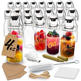 Nevlers 4 oz Round Swing Top Glass Bottles (Pack of 20)