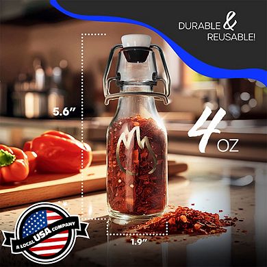 Nevlers 4 oz Round Swing Top Glass Bottles (Pack of 20)