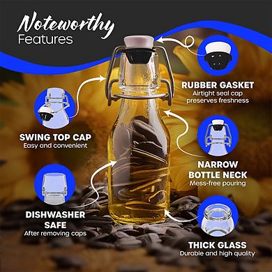 Nevlers 4 oz Round Swing Top Glass Bottles (Pack of 20)