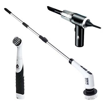 3-in-1 Cordless Rechargeable Cleaning Pursonic Bundle: Power Scrubber, Extended Brush & Mini Vacuum