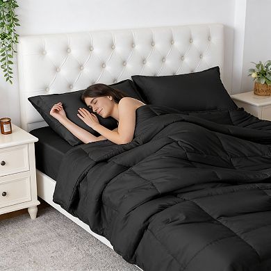 KINTEN Ultra-Soft 7pc Oeko-Tex Cal-King Bedding Set Down-Alternative Sheets Shams