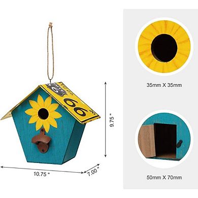 License Plates Light Hanging Birdhouse