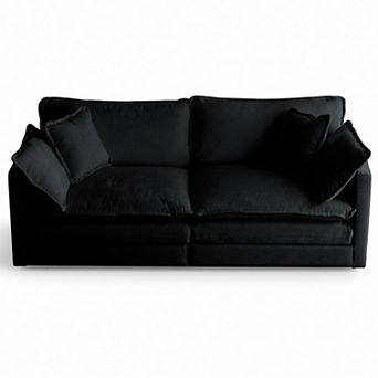 Homy Casa Chenille Loveseat Sofa with 4 Pillows, Deep Seat 2-Seat Couch