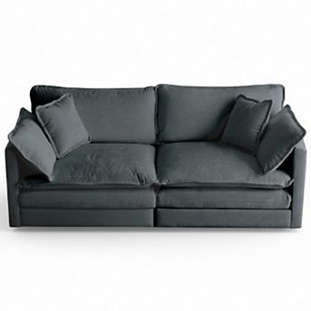 Homy Casa Chenille Loveseat Sofa with 4 Pillows, Deep Seat 2-Seat Couch