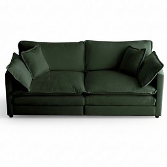 Homy Casa Chenille Loveseat Sofa with 4 Pillows, Deep Seat 2-Seat Couch