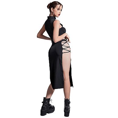 Crisscross High Slit Sleeveless Bodycon Dress