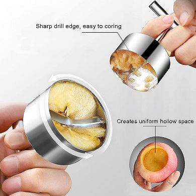2-Piece Vegetable & Fruit Corer Set for Zucchini, Apple, Potato, Tomato & More
