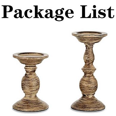 Vintage Distressed Metal Pillar Candle Holders