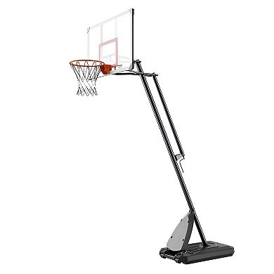 Backyard Basketball Hoop with Fillable Base and Adjustable Height - Black