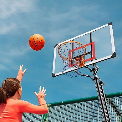 Backyard Basketball Hoop with Fillable Base and Adjustable Height - Black