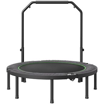 Foldable Fitness Trampoline with Steel Frame, Home Cardio and Core Exercise - Black