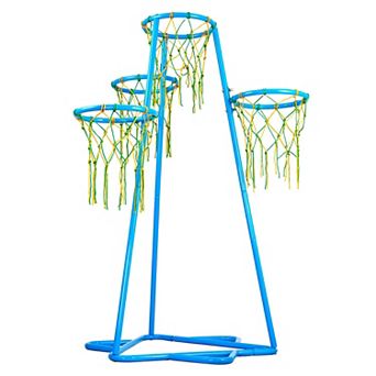 Adjustable Basketball Hoop Set for Active Play, Skill Development - Blue